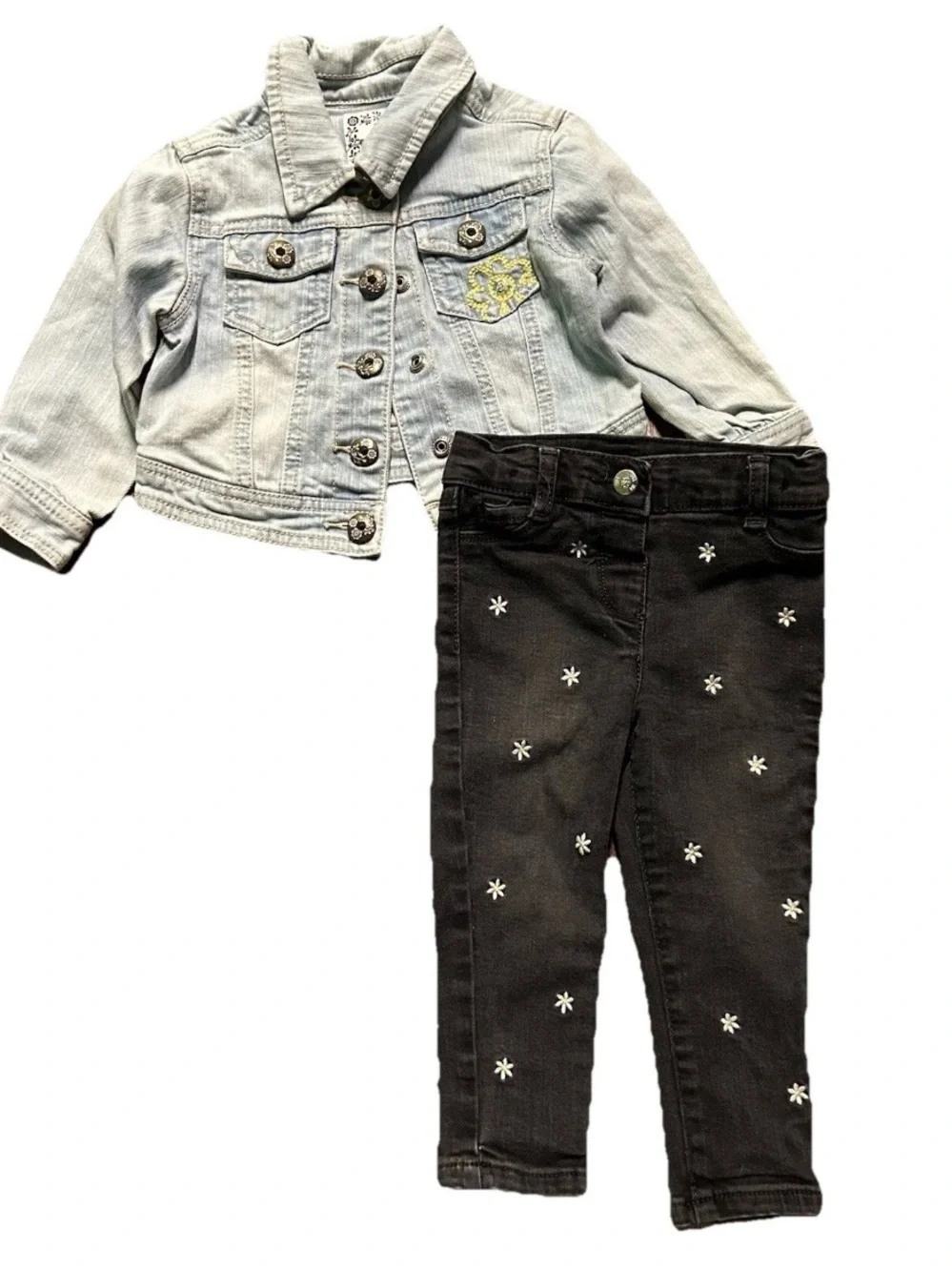 Toddler Girl Jean Jacket Daisies Dress DKNY Sweater Baby Gap Size 12-18 Months
